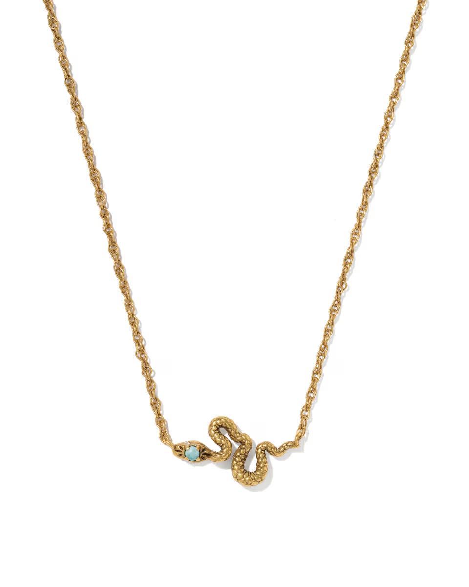 Snake Vintage Gold Short Pendant Necklace