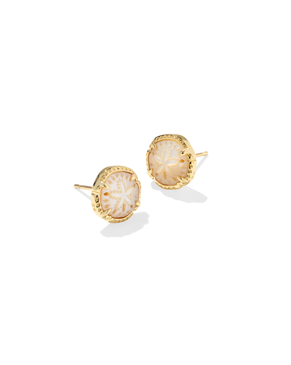 Sand Dollar Gold Stud Earrings