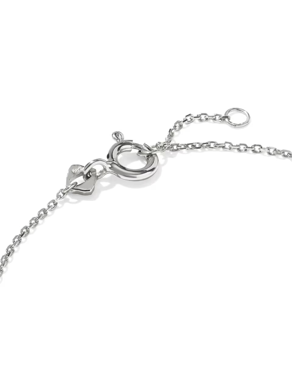0.45 ct Lab Grown White Diamond Dira Princess 14k White Gold Delicate Chain Bracelet