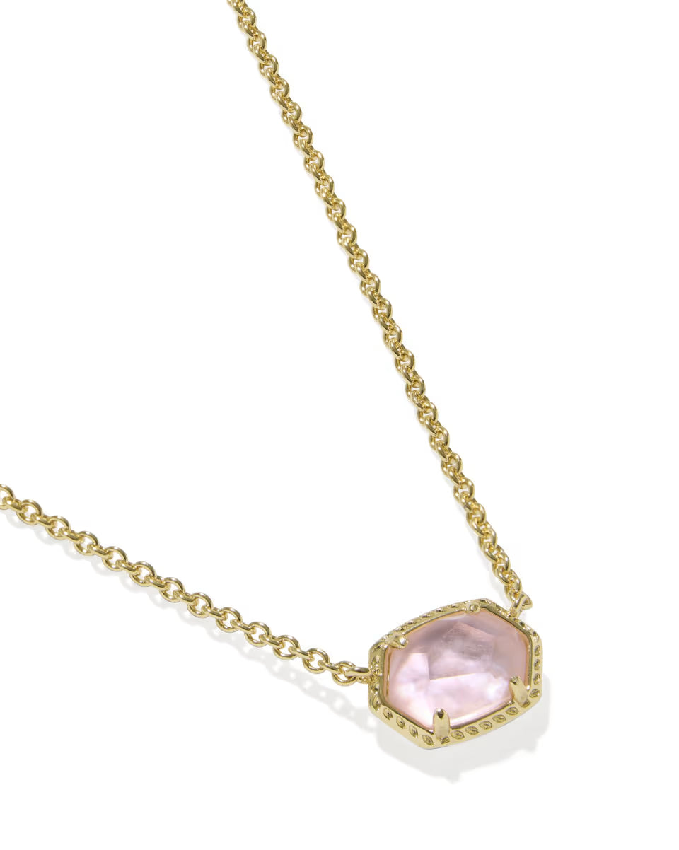 Daphne Gold Frame Short Pendant Necklace