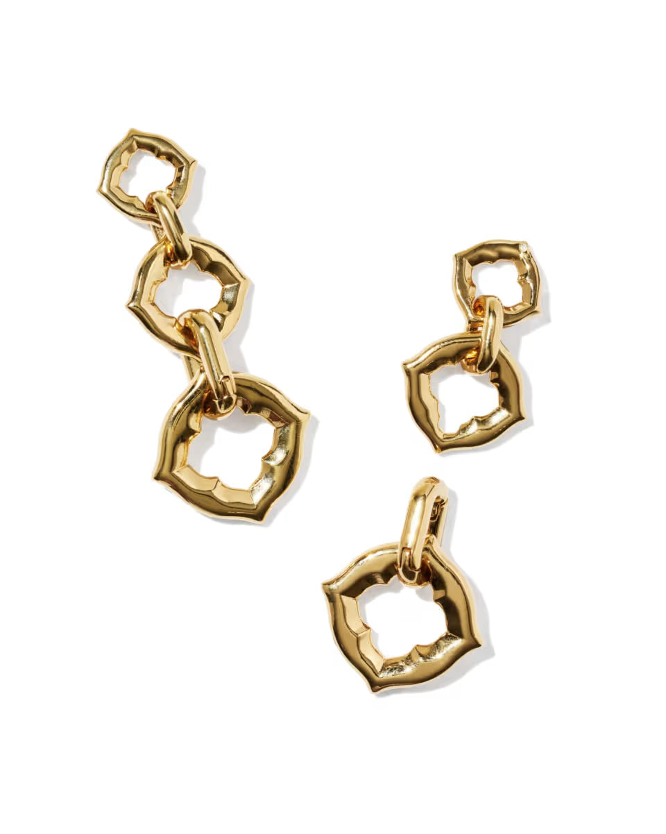 Dira Open Frame 18k Gold Vermeil Convertible Drop Earrings