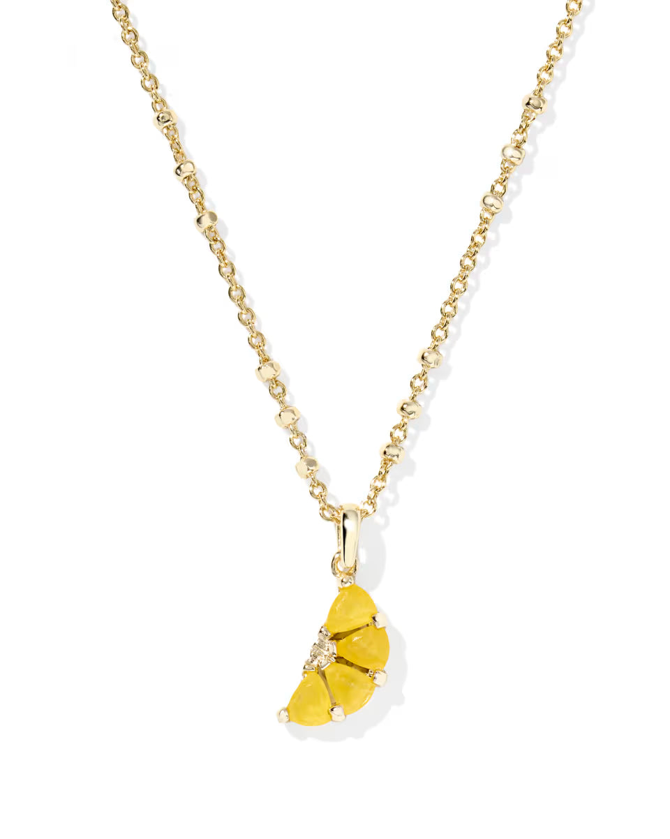 Lemon Gold Short Pendant Necklace