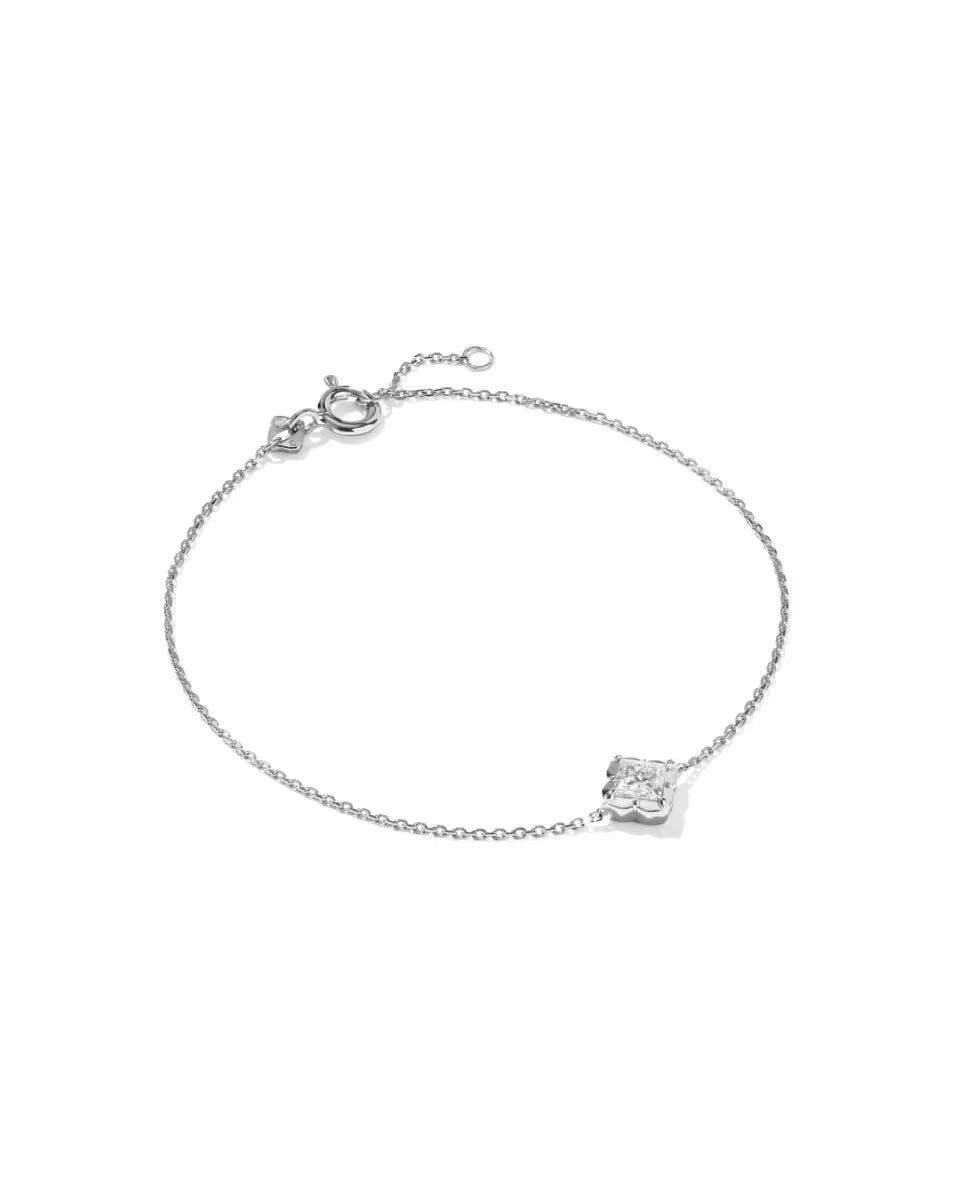 0.45 ct Lab Grown White Diamond Dira Princess 14k Yellow Gold Delicate Chain Bracelet