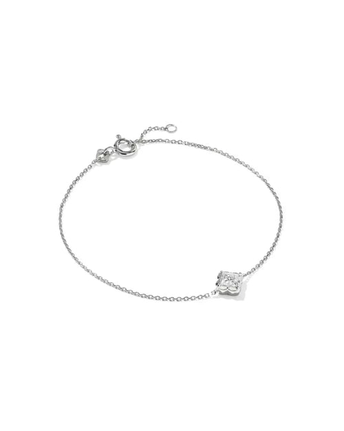 0.45 ct Lab Grown White Diamond Dira Princess 14k Yellow Gold Delicate Chain Bracelet