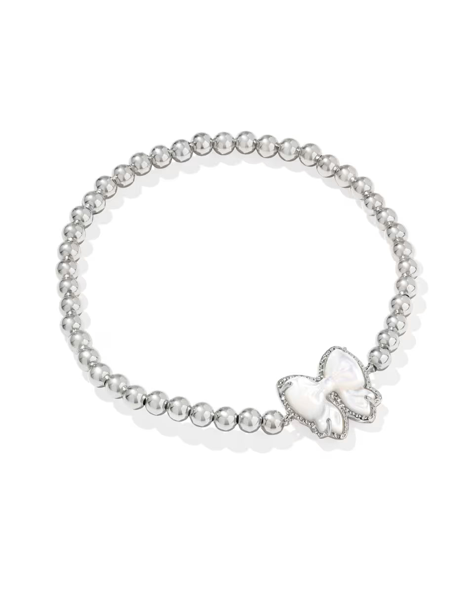 Haley Bow Silver Stretch Bracelet