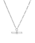 Bree Silver Beaded T Bar Short Pendant Necklace