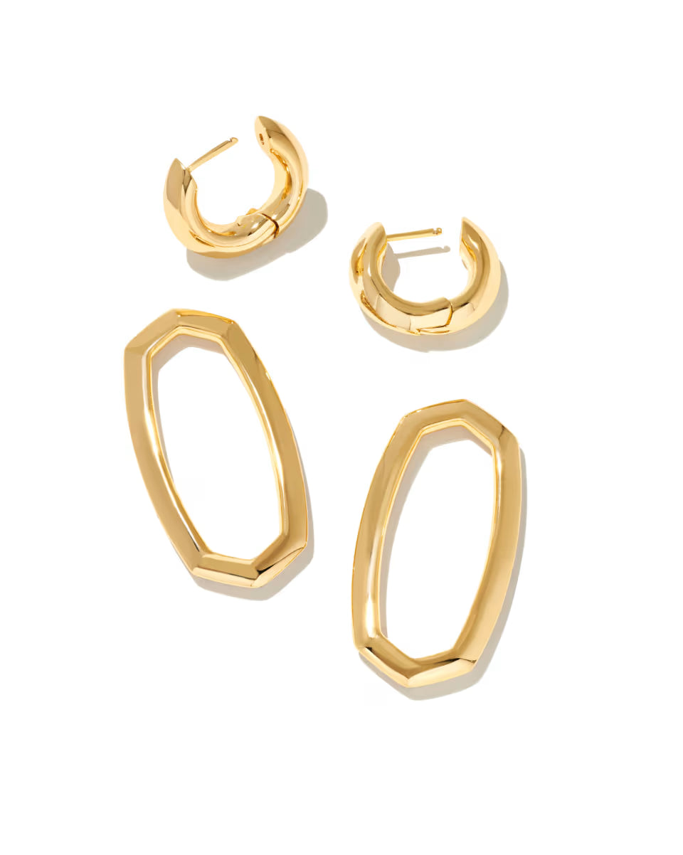 Danielle Gold Convertible Link Earrings in White CZ