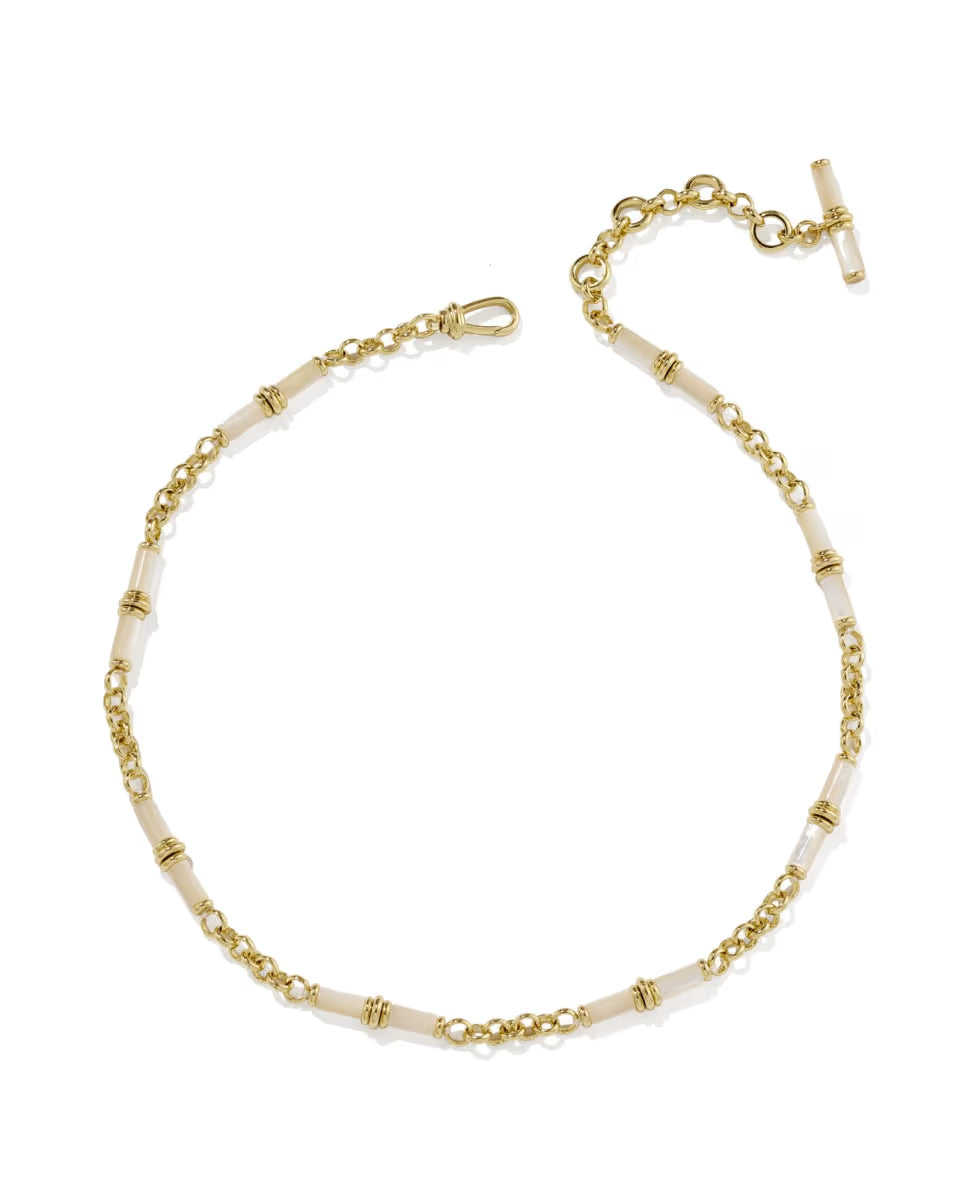 Bree Gold Beaded Link and Chain Necklace