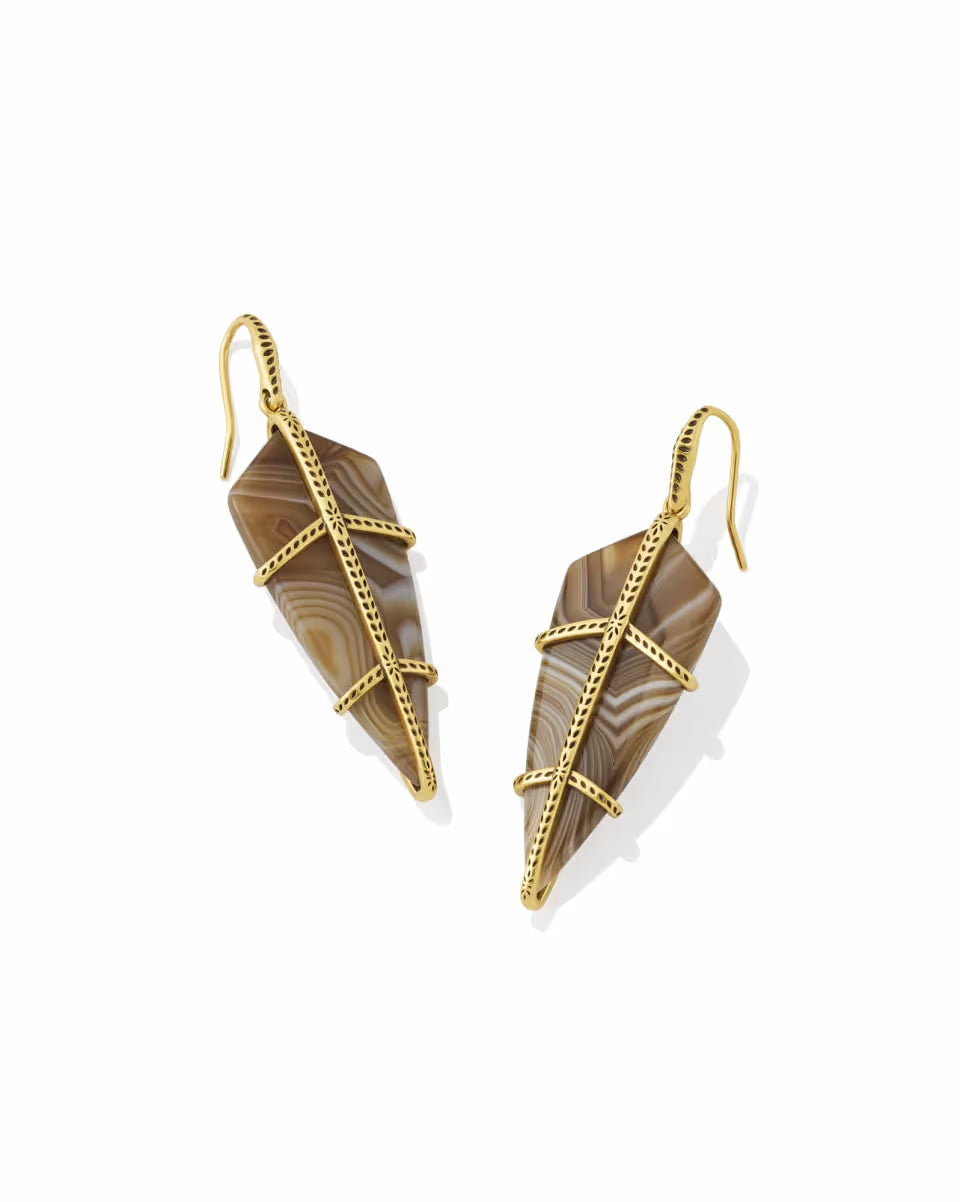 Trinity Vintage Gold Drop Earrings