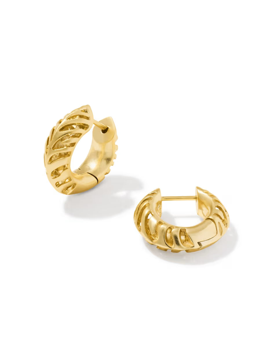 Tiger Striped Mikki Vintage Silver Huggie Earrings