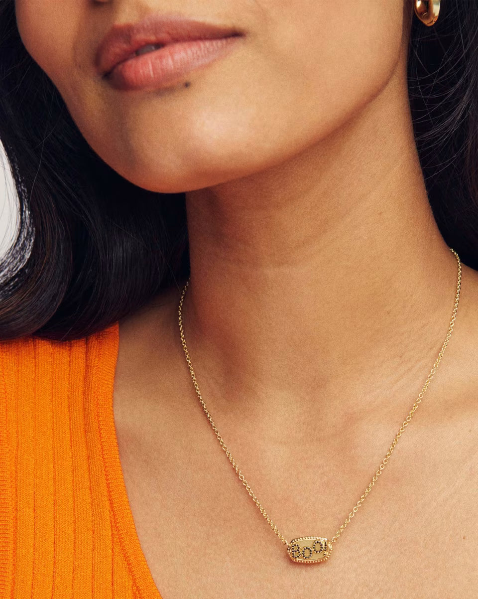 Elisa Gold Boo Short Pendant Necklace