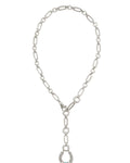 Noble Vintage Gold Horseshoe Y Necklace in Variegated Dark Teal Magnesite