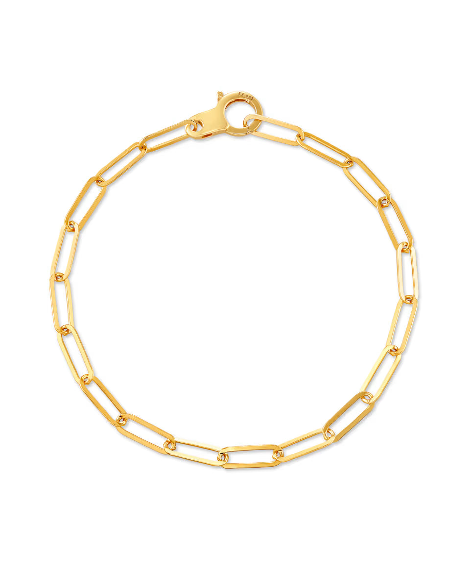Large Paperclip Chain Bracelet in 18k Gold Vermeil