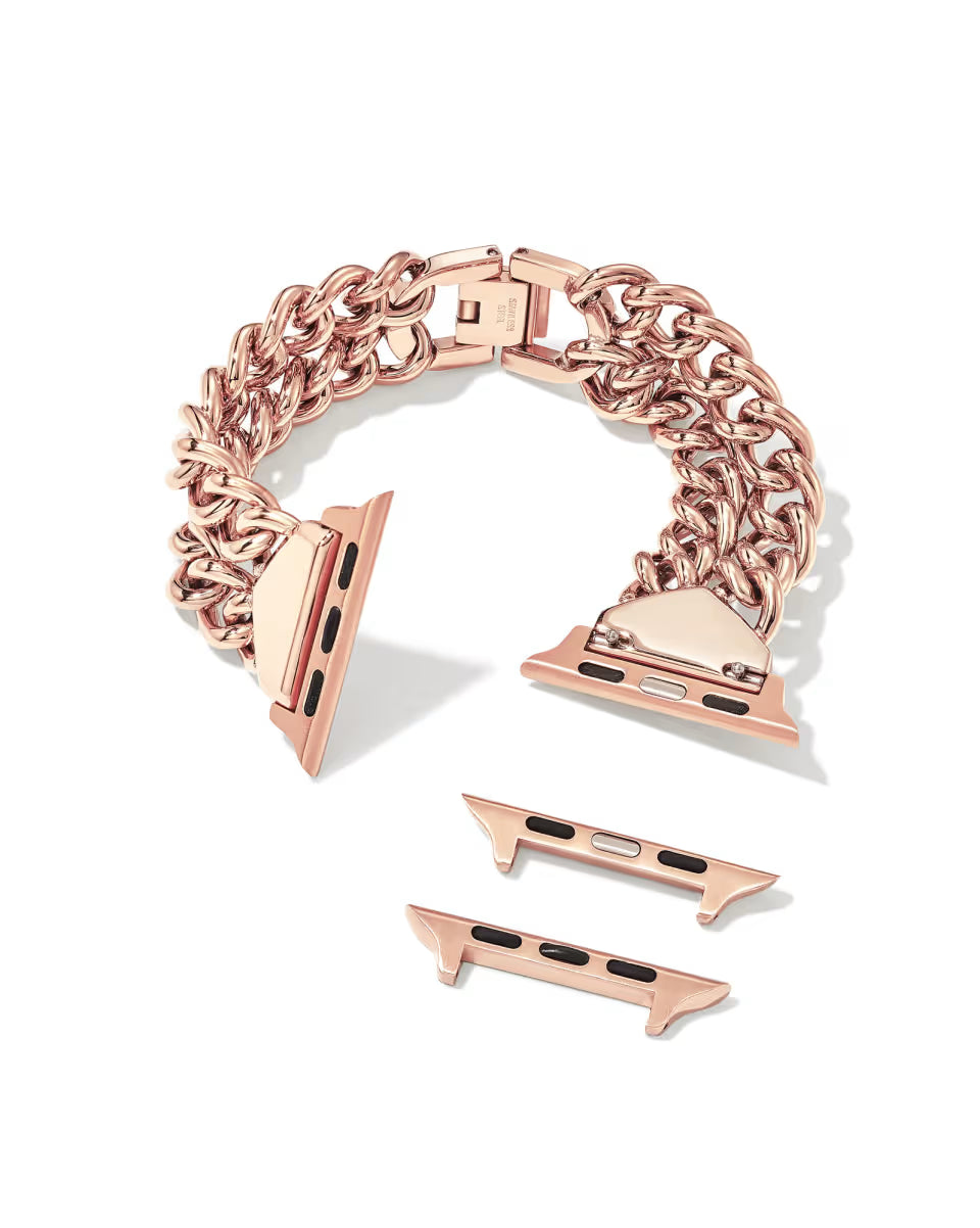 Whitley Double Chain Watch Band in Rose Gold Tone Stainless Steel