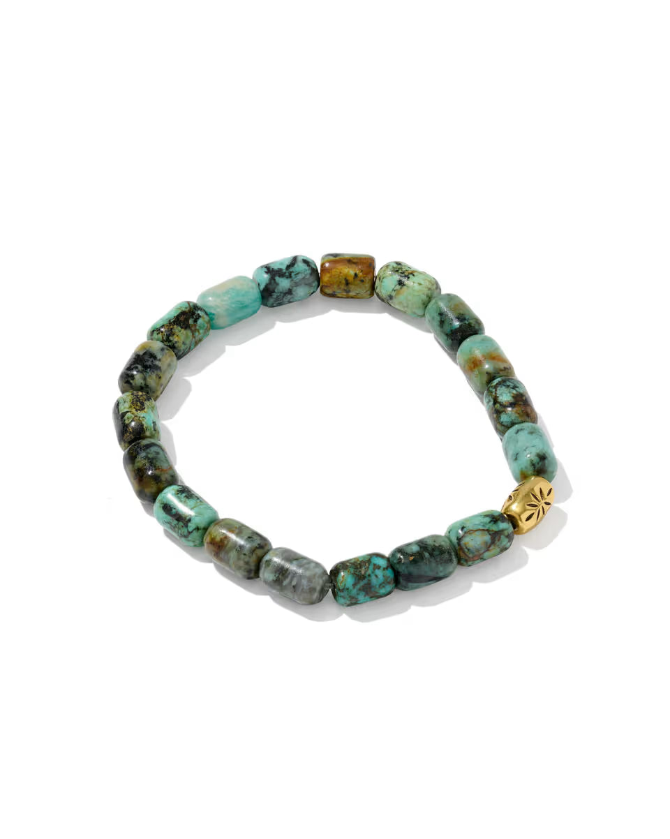 Beaded Vintage Silver Stretch Bracelet