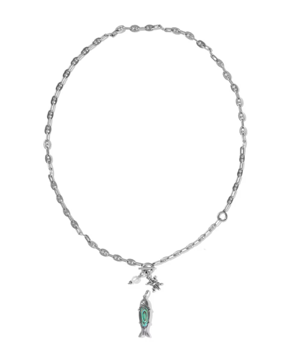 Parker Fish Gold Long Charm Necklace