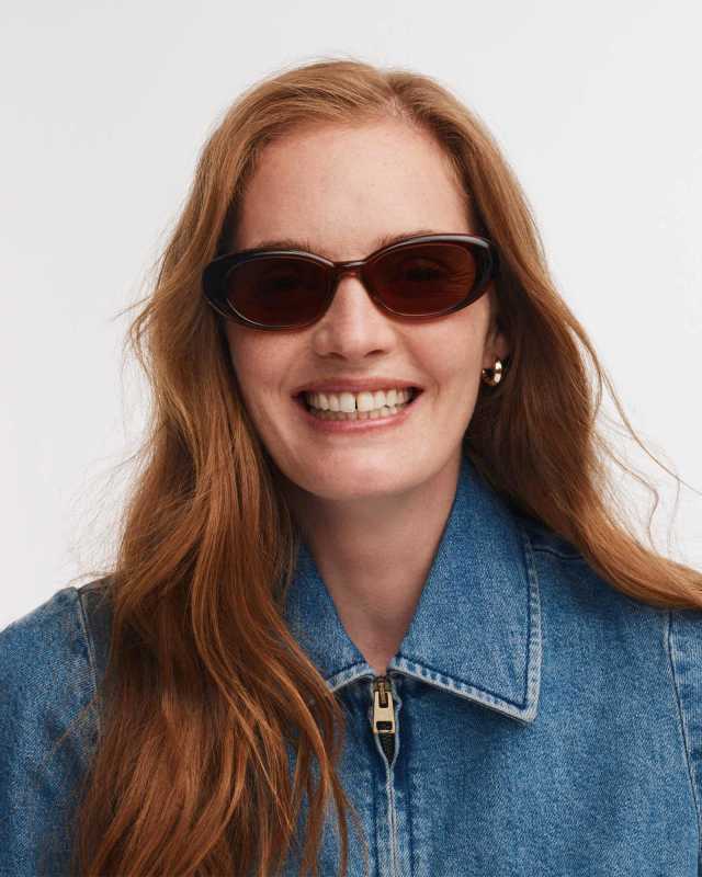 Oval Herringbone Sunglasses