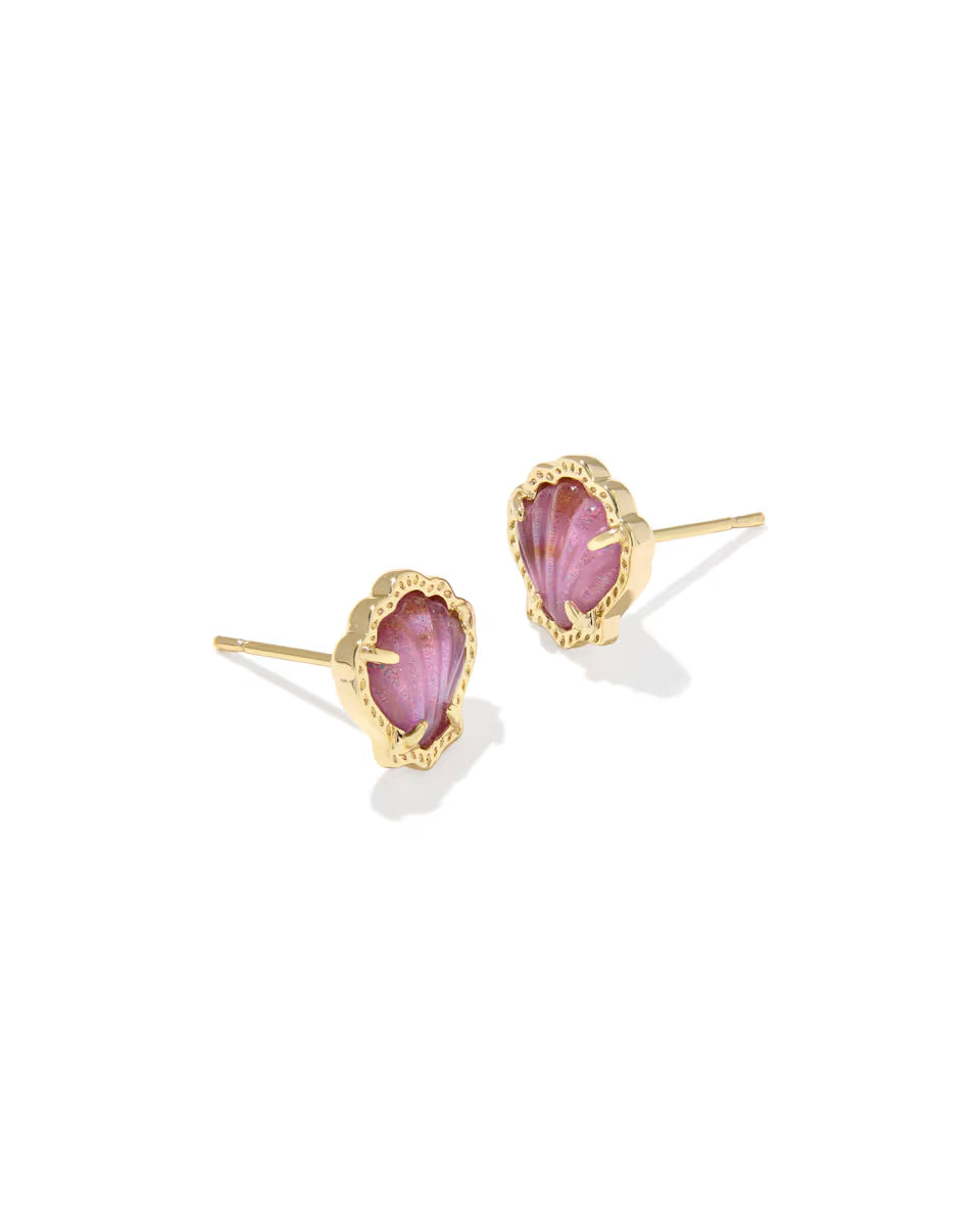 Brynne Shell Gold Stud Earrings