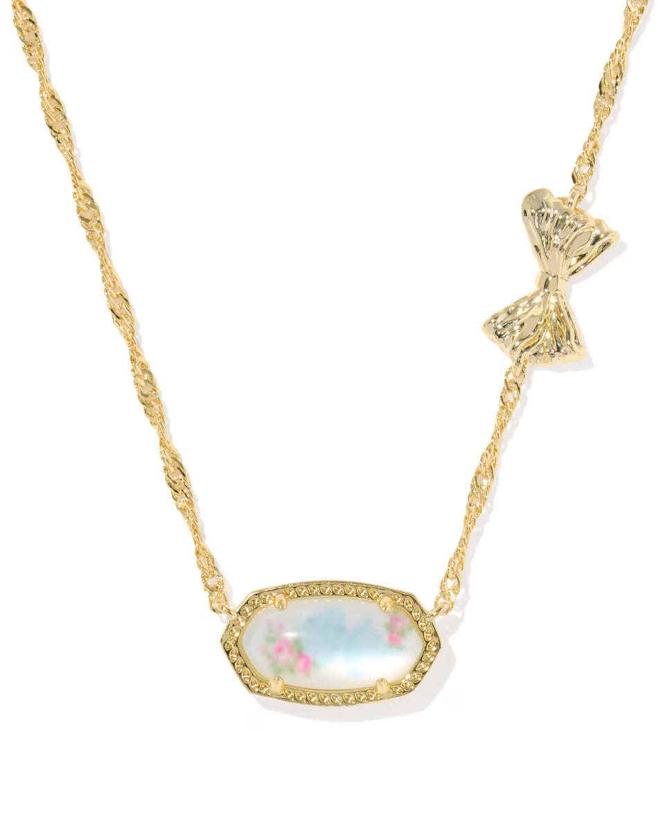 Kendra Scott x LoveShackFancy Bow Gold Elisa Necklace