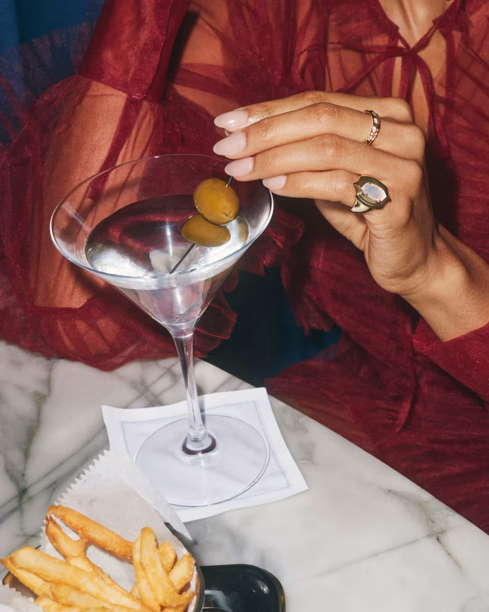 Elyse Stepped Frame Gold Cocktail Ring