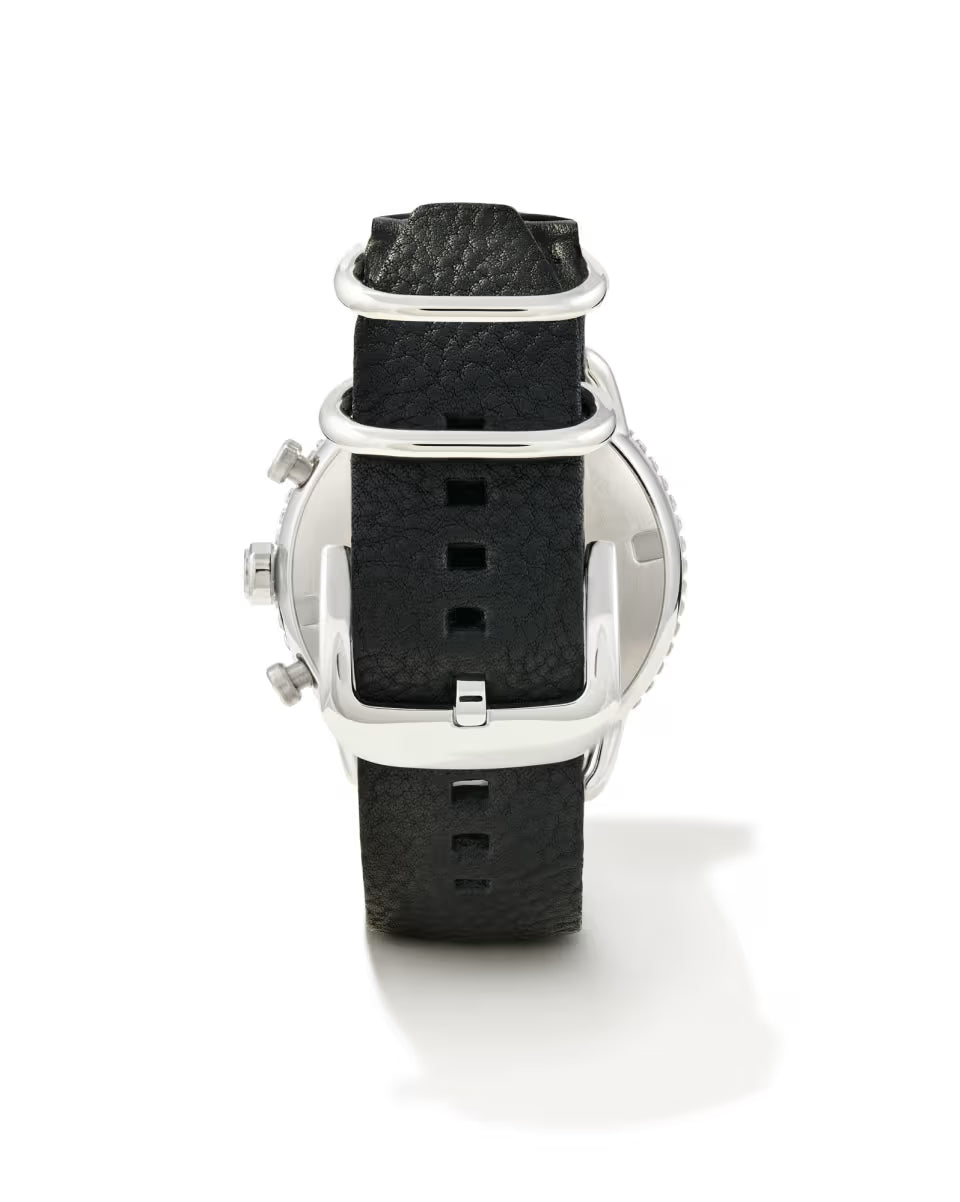 Grey 44mm Chronograph Watch in Black Stainless Steel