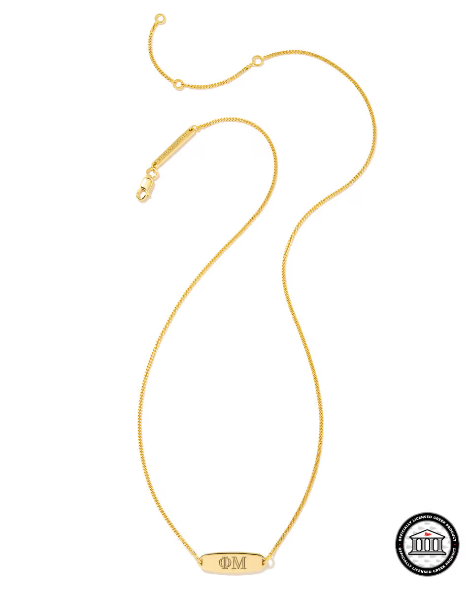 Phi Mu Pendant Necklace in 18k Gold Vermeil