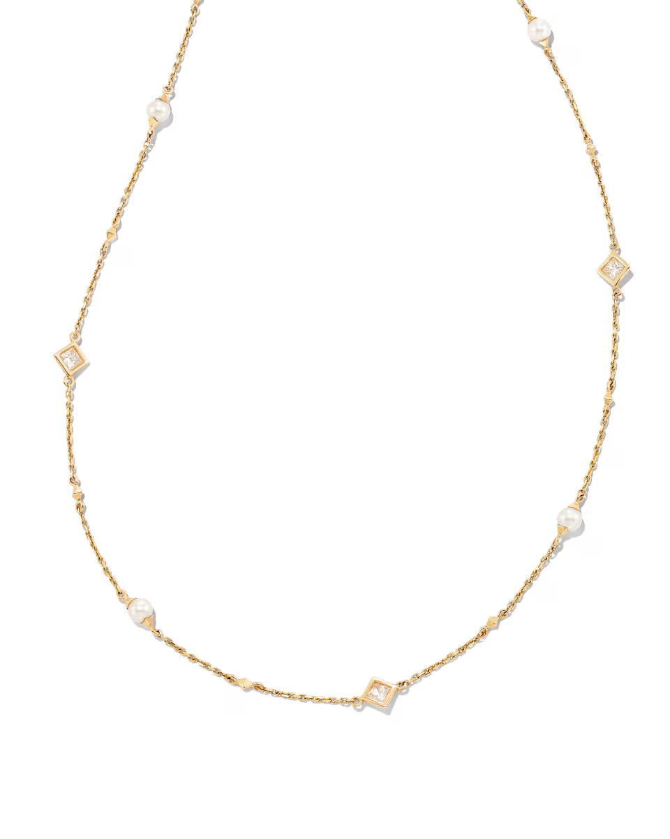 Michelle 14k White Gold Strand Necklace in Freshwater Cultured Pearl