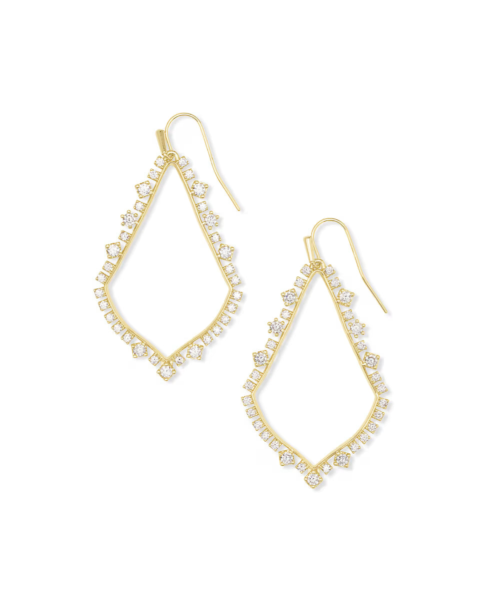 Sophee Crystal Drop Earrings in Silver