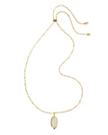 Dani Stepped Frame Gold Long Pendant Necklace
