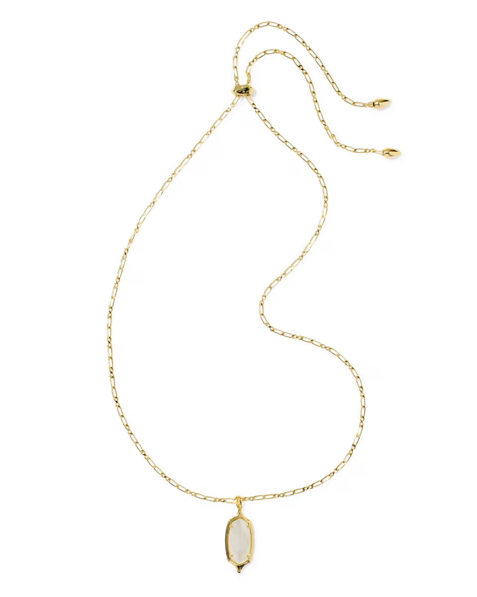 Dani Stepped Frame Gold Long Pendant Necklace