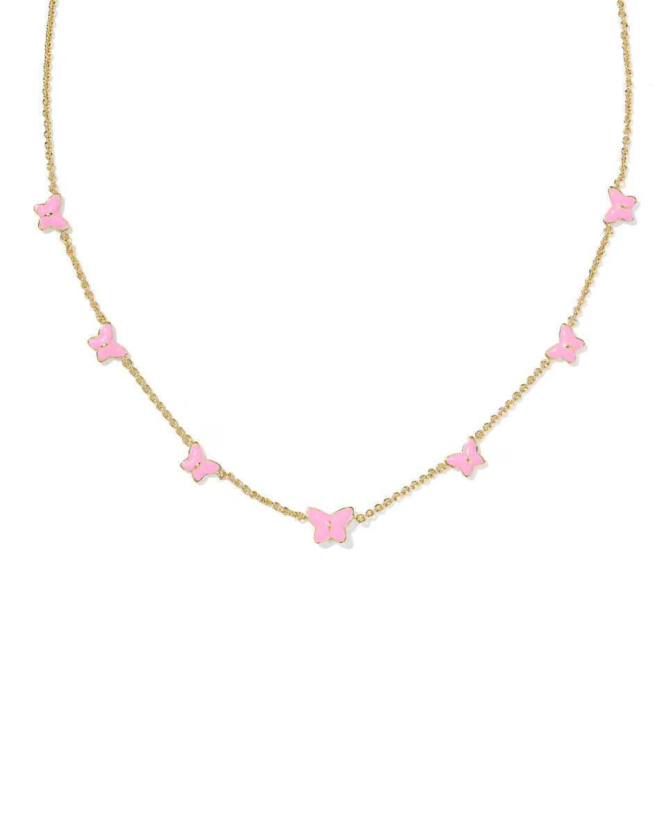 Lillia Butterfly Gold Enamel Strand Necklace