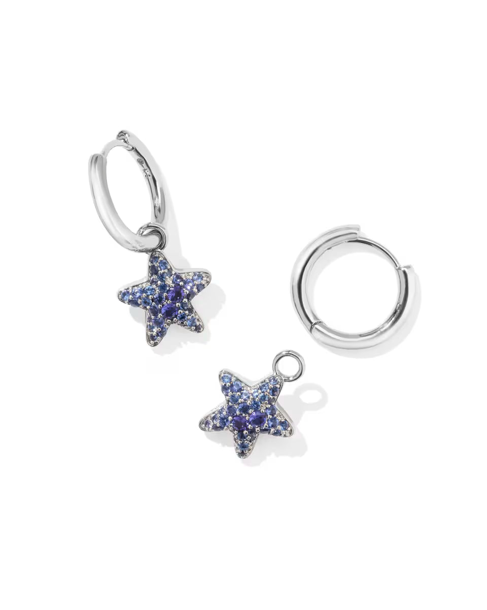 Jae Star Silver Pave Huggie Earrings