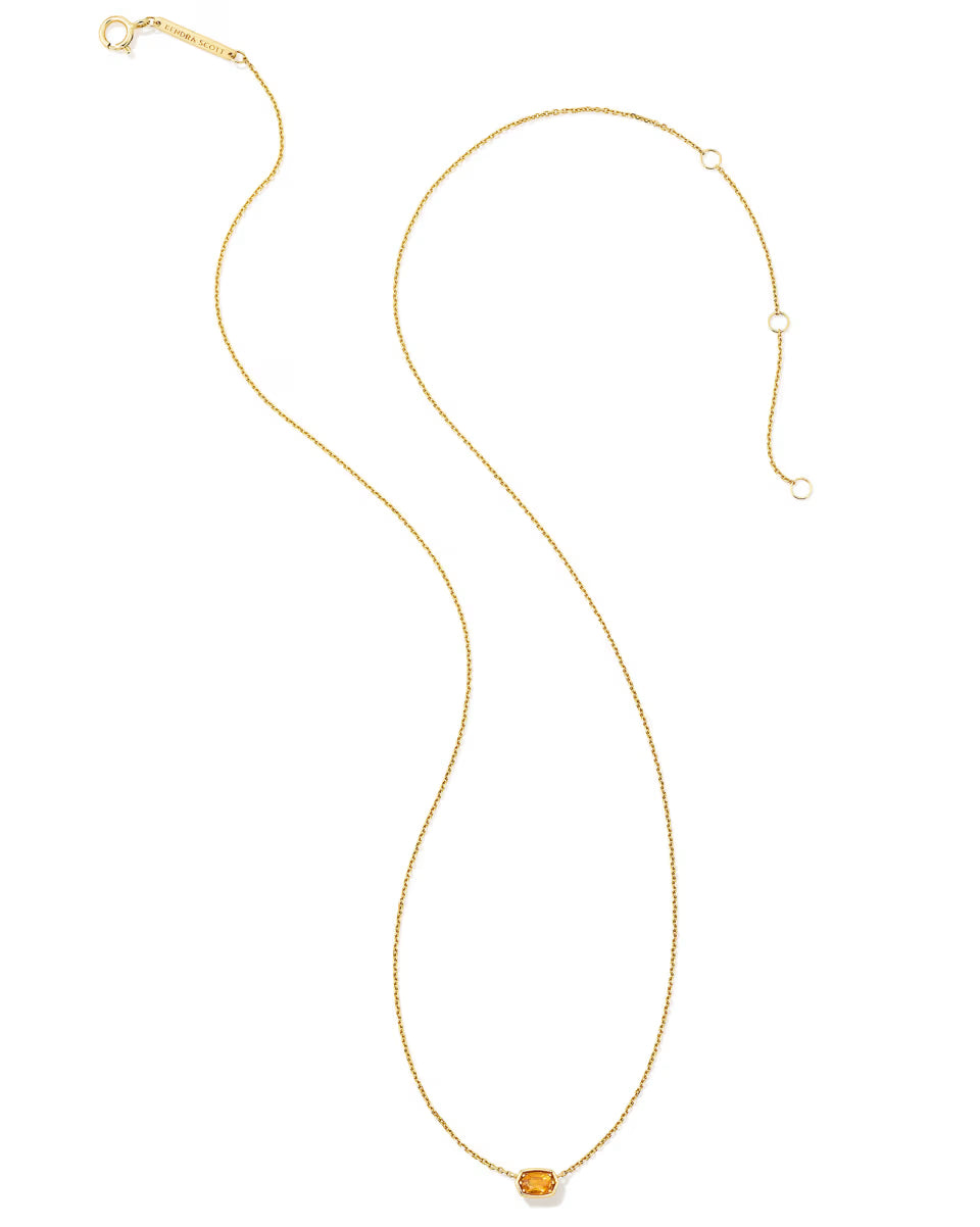 0.11 ct Marisa 14k Yellow Gold April Oval Solitaire Pendant Necklace