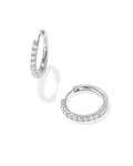 Mackenzie 18k Gold Vermeil Small Hoop Earrings in White Topaz