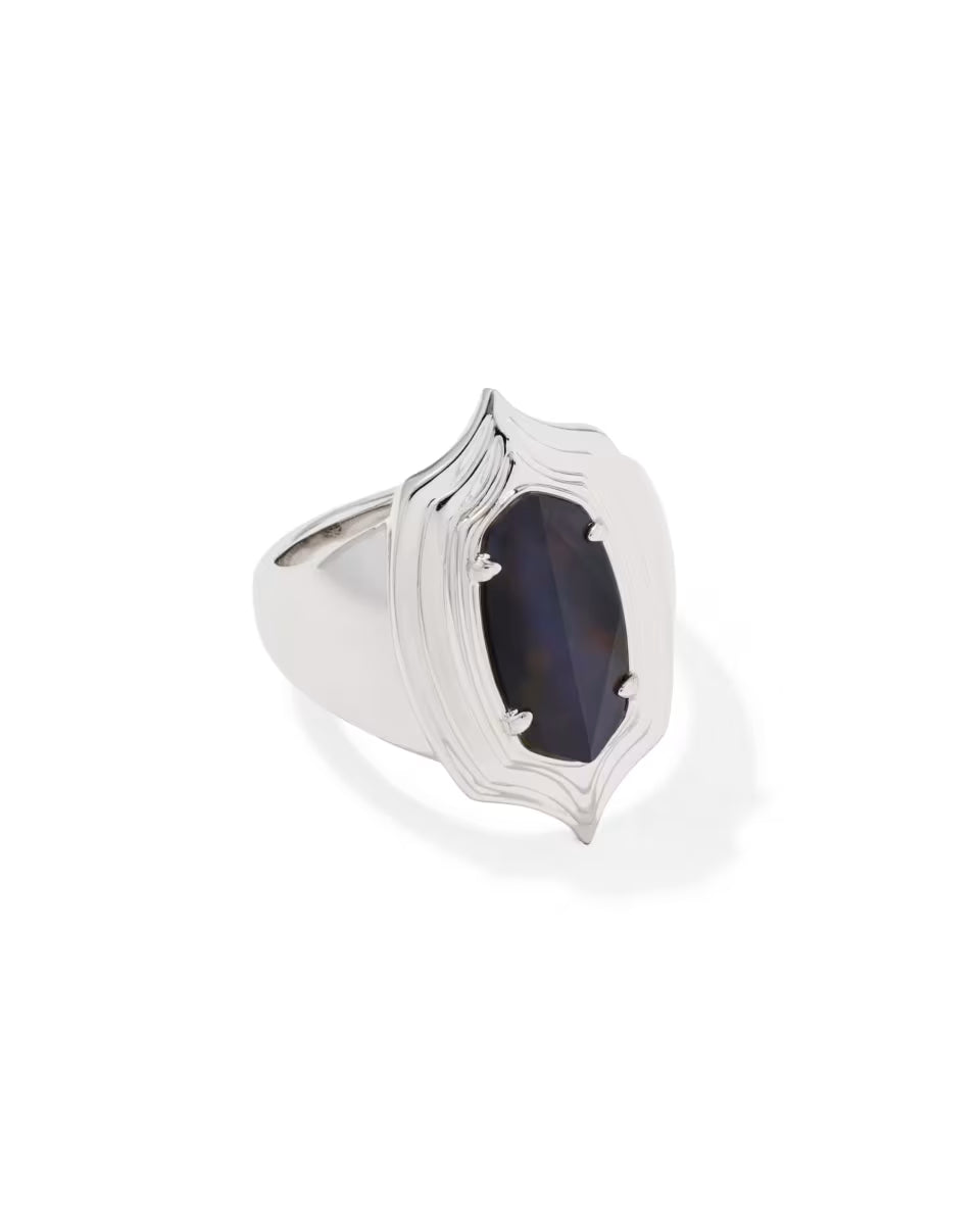 Elyse Stepped Frame Gold Cocktail Ring