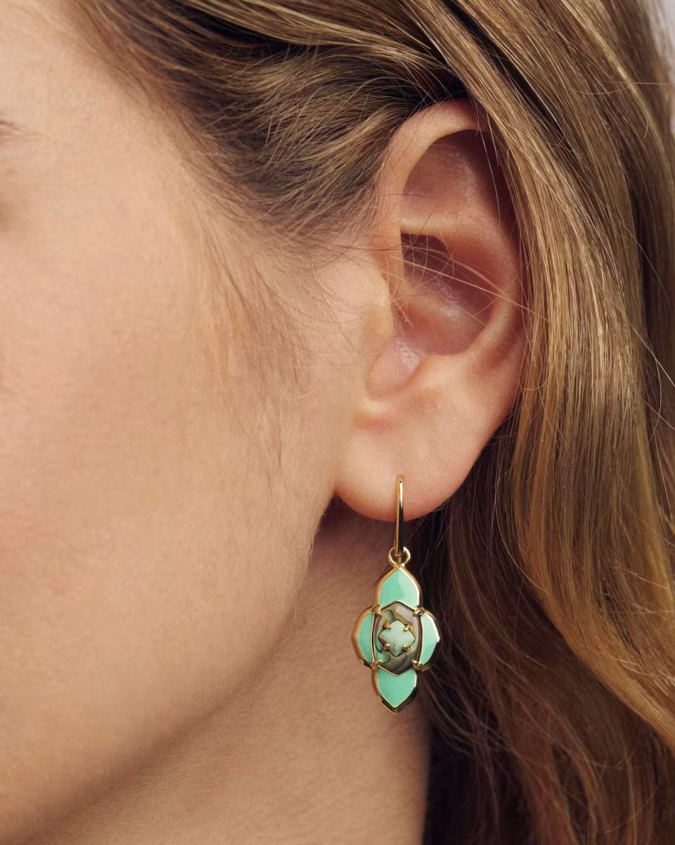 Abbie Medallion Gold Small Drop Earrings