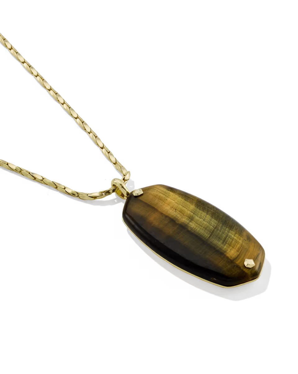 Danielle Riveted Gold Long Pendant Necklace