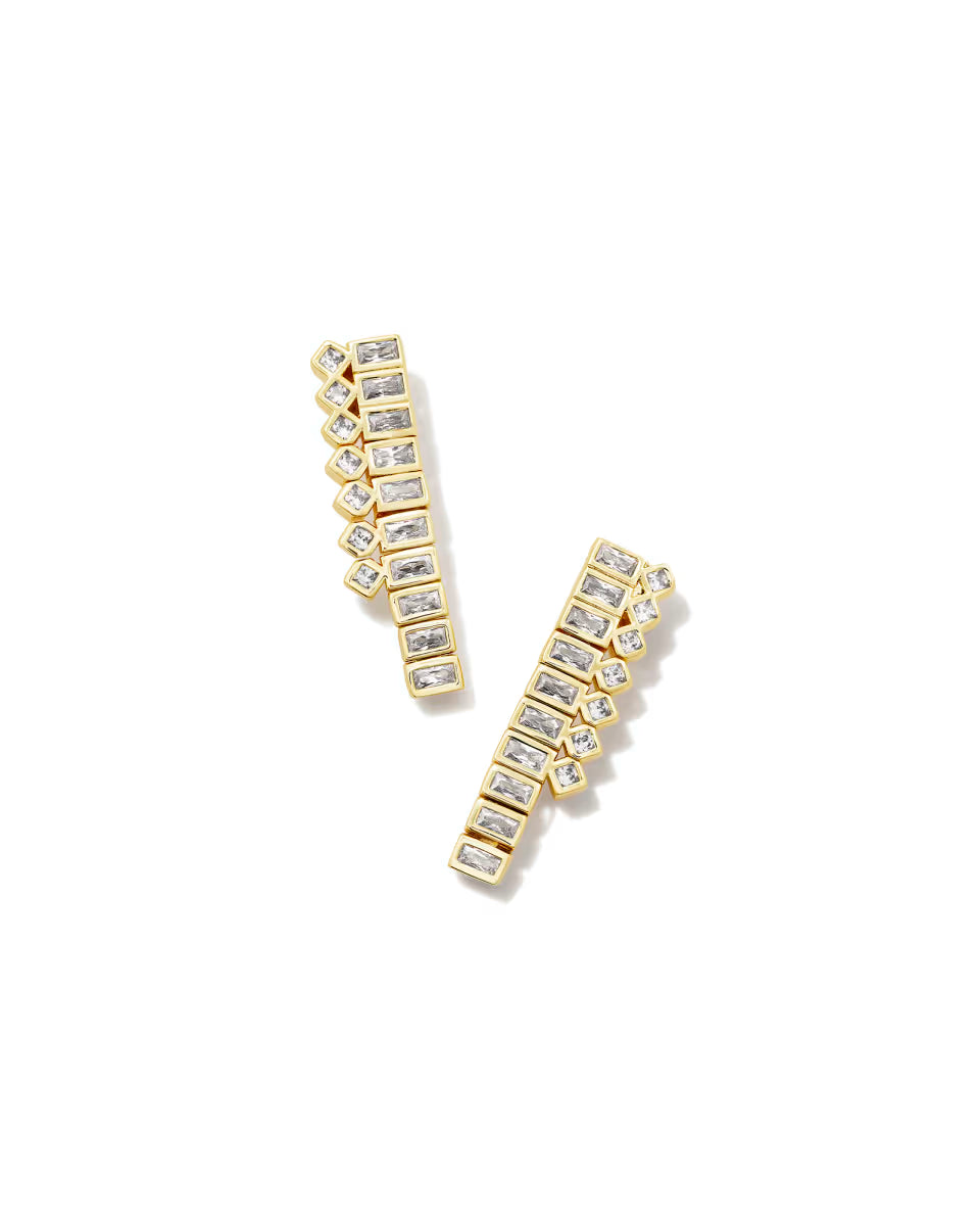 Gracie Gold Tennis Linear Earrings in White CZ