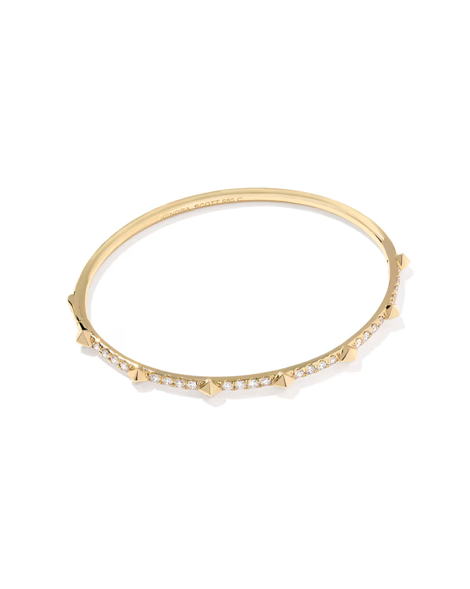 1.01 ct Lab Grown White Diamond Astrid 14k Yellow Gold Bangle