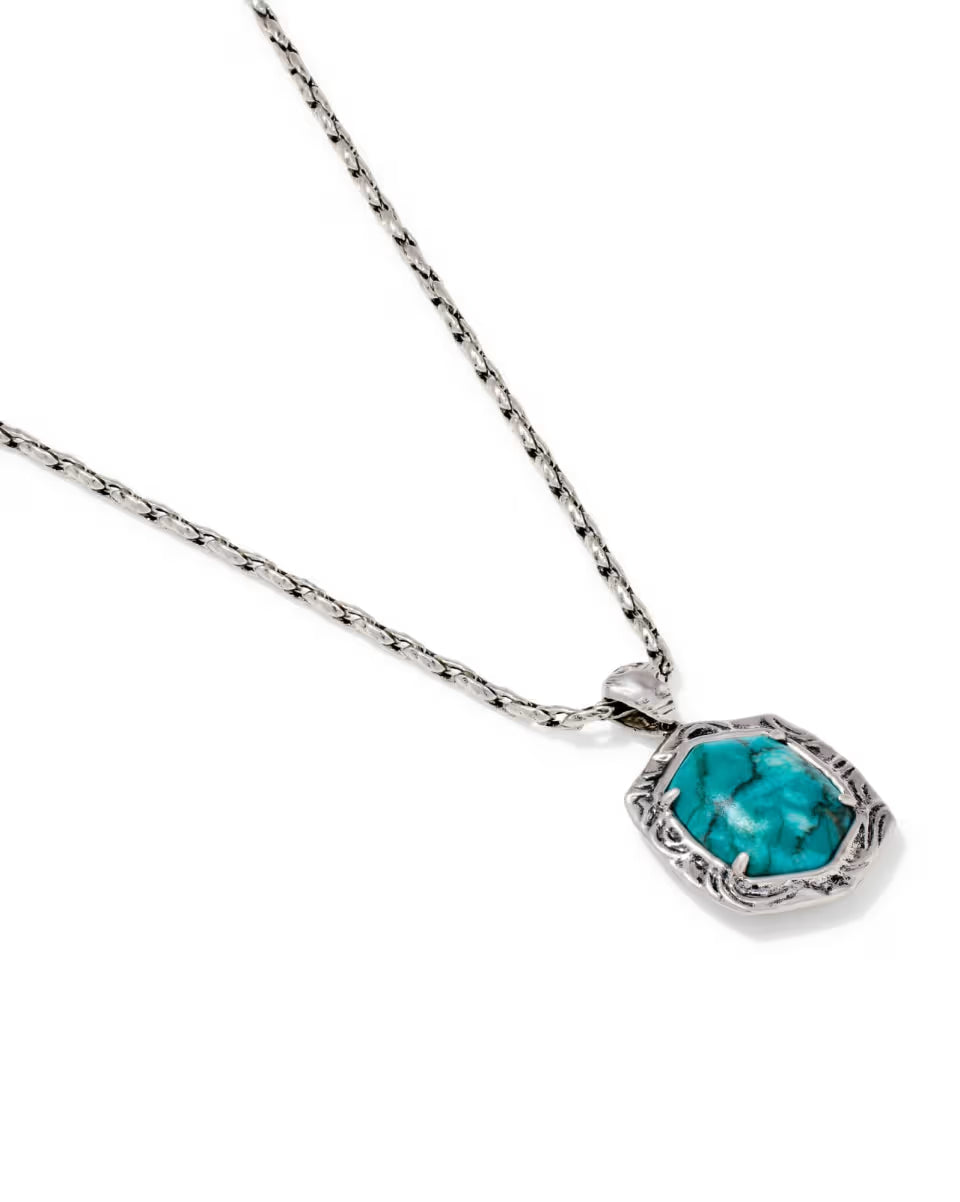 Tiger Striped Daphne Gold Small Long Pendant Necklace