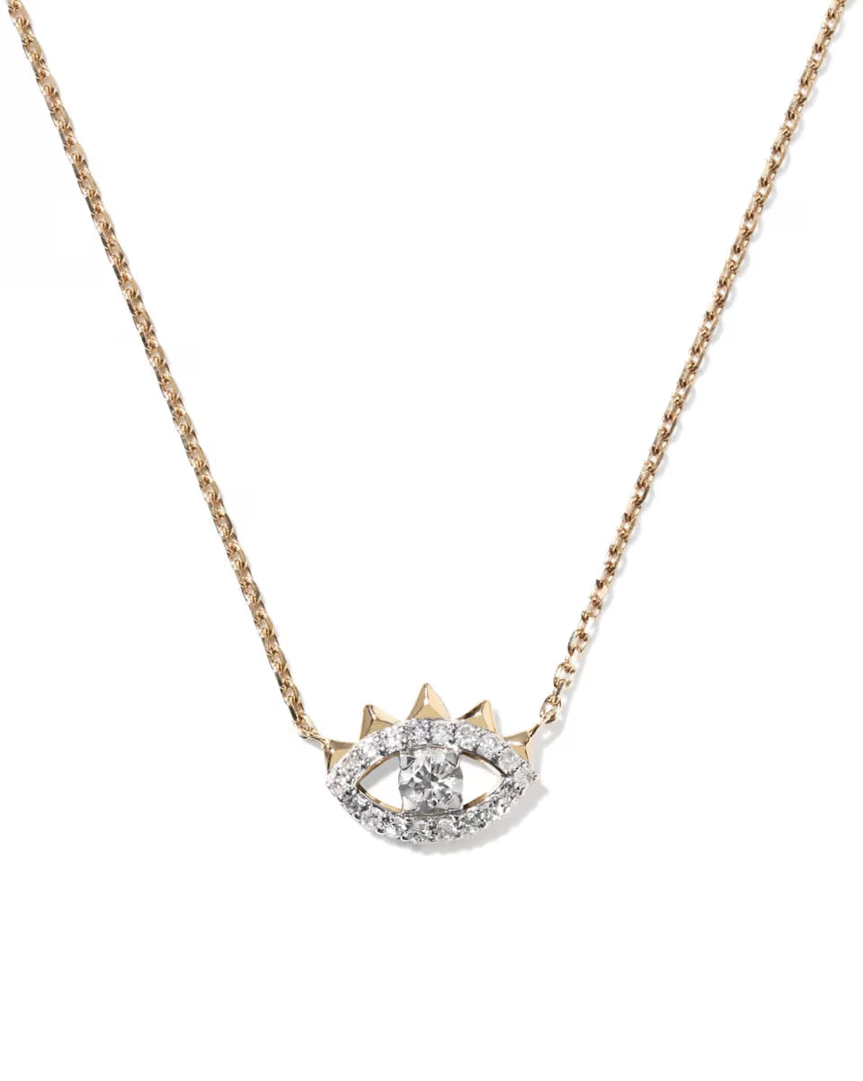 0.18 ct Eye of Protection 14k Yellow Gold Pendant Necklace