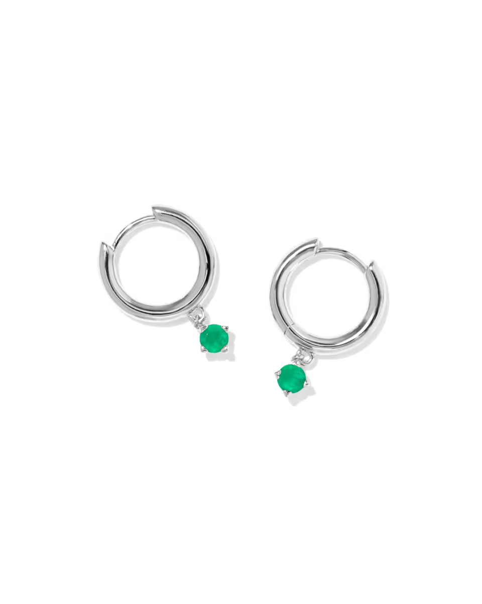 Maisie Sterling Silver January Huggie Earrings