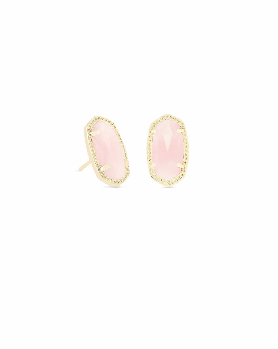 Ellie Gold Stud Earrings in Iridescent Drusy
