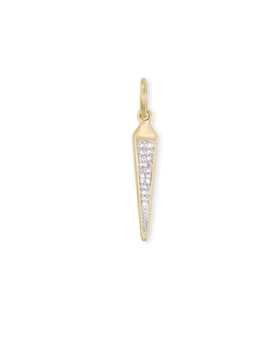 Spike Charm Sterling Silver Charm in White Diamond