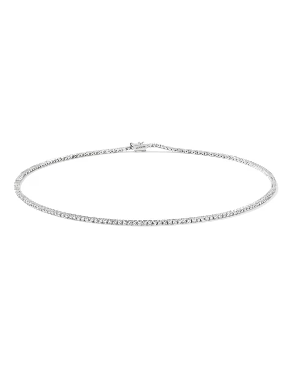 4.73 ct Lab Grown White Diamond Tennis Necklace in 14k White Gold
