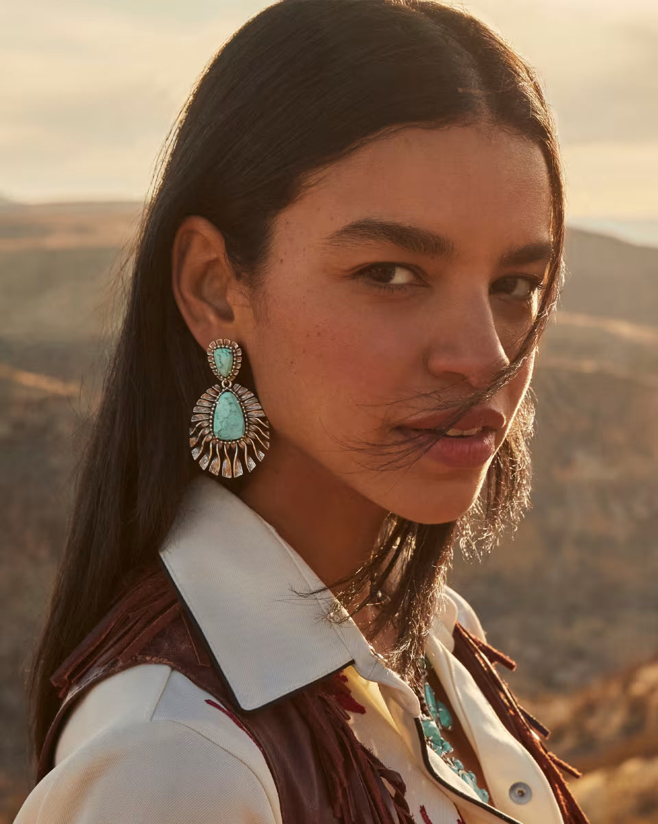 Zahara Vintage Silver Statement Earrings