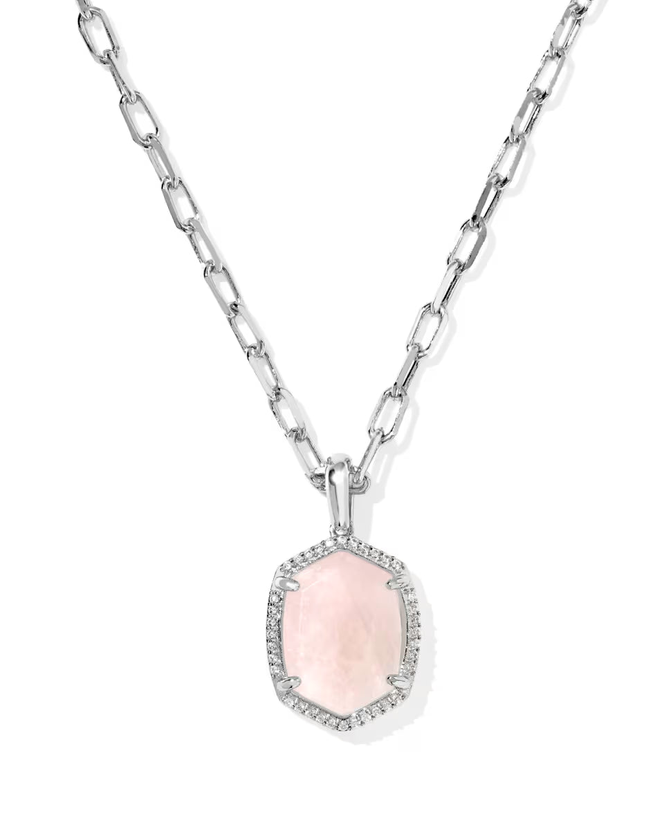 Daphne Gold Pave Frame Short Pendant Necklace