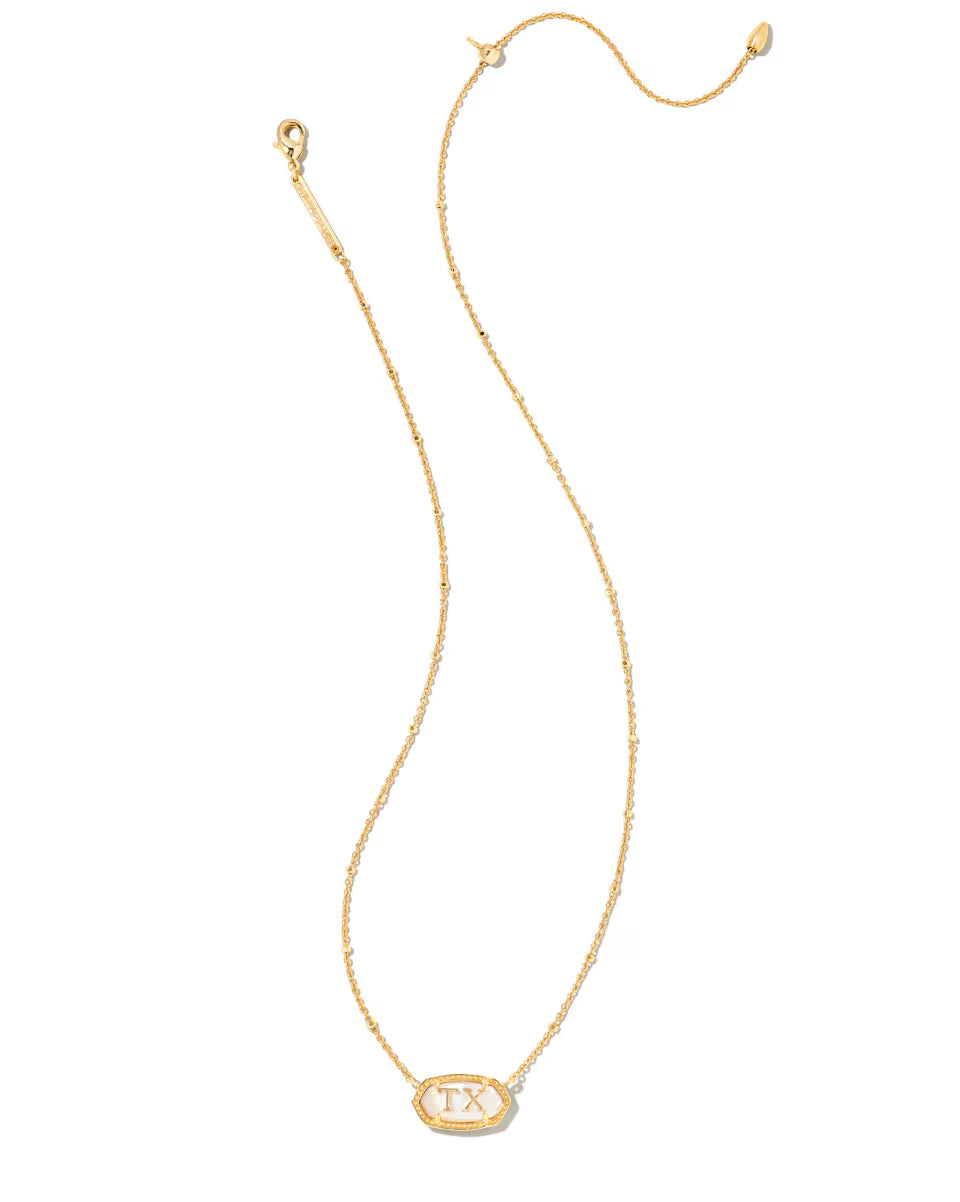 Elisa Gold Texas Necklace in Ivory Mother-of-Pearl