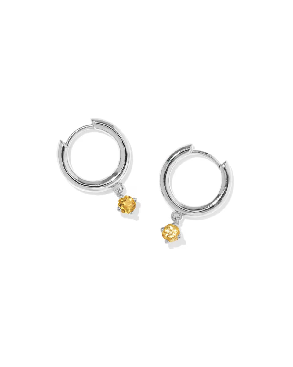 Maisie Sterling Silver January Huggie Earrings
