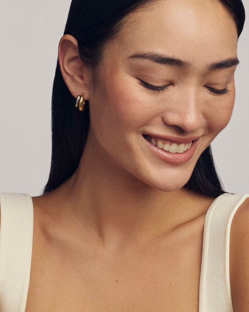 Meg 18k Gold Vermeil Double Huggie Earrings